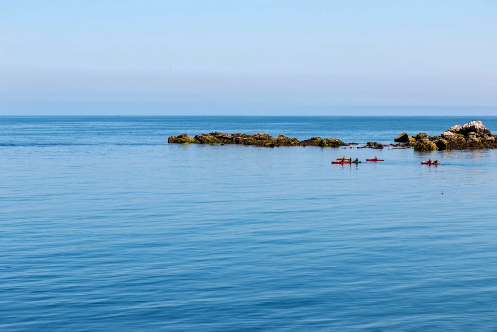 kayaking in the calm waters
